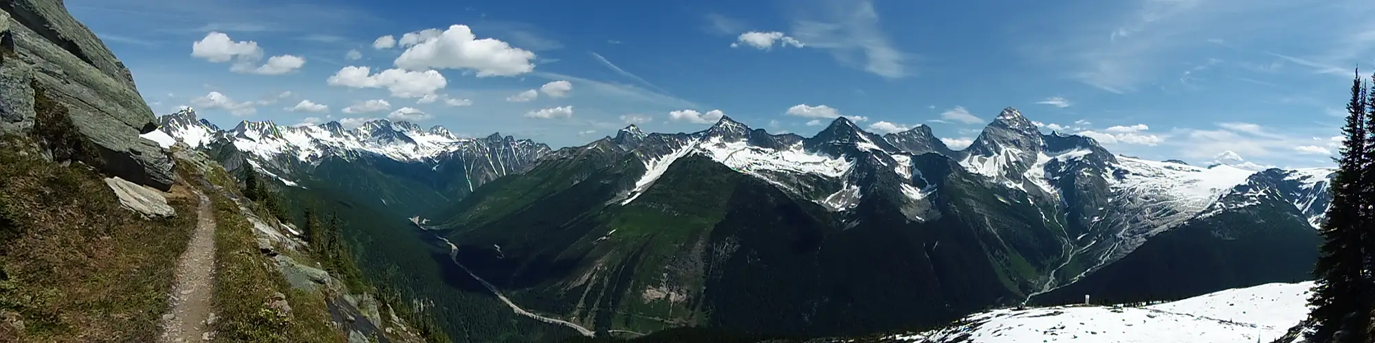 mountain view from hillside